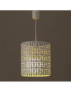 Lámpara de techo de metal blanca de 25x23x23 cm 2