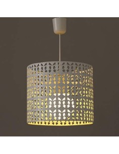 Lámpara de techo de metal blanca de 25x30x30 cm 2