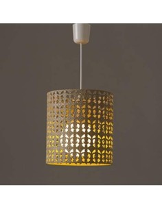 Lámpara de techo de metal beige de 25x23x23 cm 2