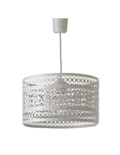 Lámpara de techo de metal blanca de 18x29x29 cm.