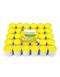 H HANSEL HOME Velas de Té Citronela Tealight Citronela Perfumada Antimosquitos Velas Citronela - Pack 60 Velas, 4,5 Horas de 