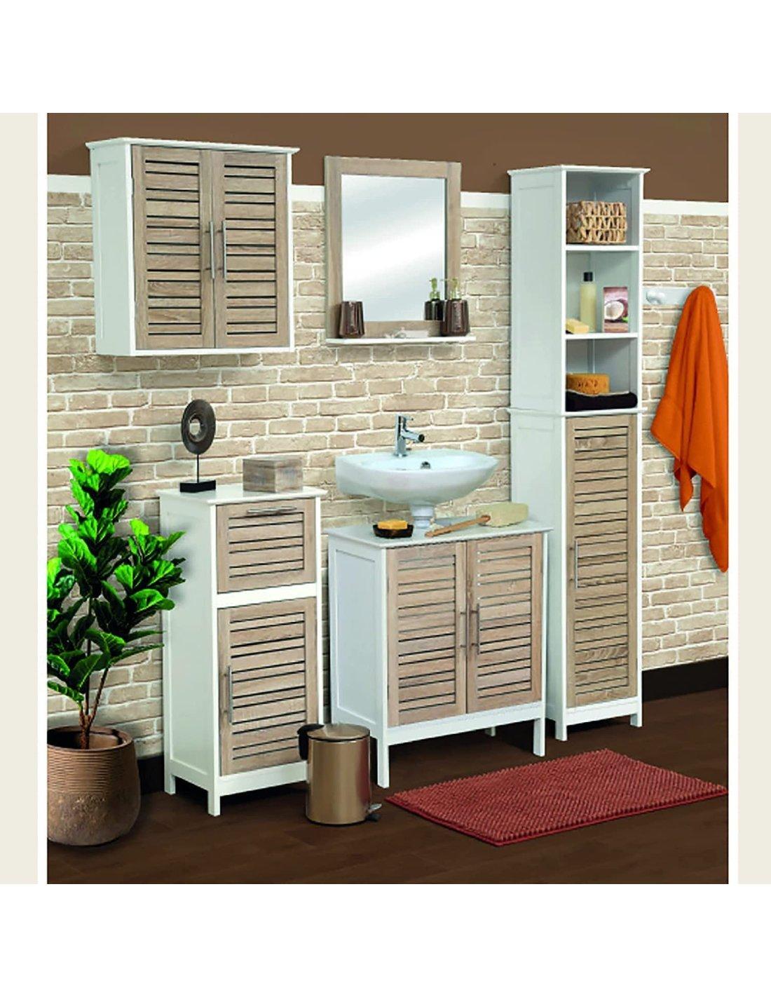 Mueble de baño Armario bajo lavabo mdf 2 puertas + 1 estante interior -  stockolm
