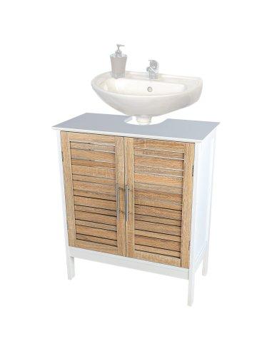 Mueble de baño Armario bajo lavabo mdf 2 puertas + 1 estante