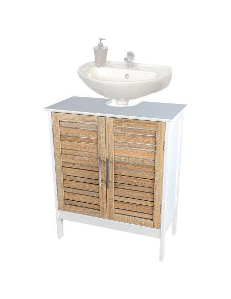 Mueble de baño bajo lavabo de bambú Armario de baño Mueble auxiliar para  baño 4052025321260