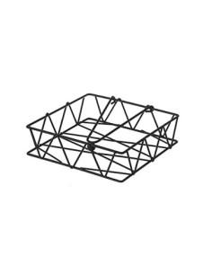 Servilletero de Mesa Cuadrado Negro de Metal de 18 x 18 x 5 cm