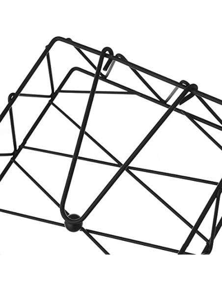 Servilletero de Mesa Cuadrado Negro de Metal de 18 x 18 x 5 cm