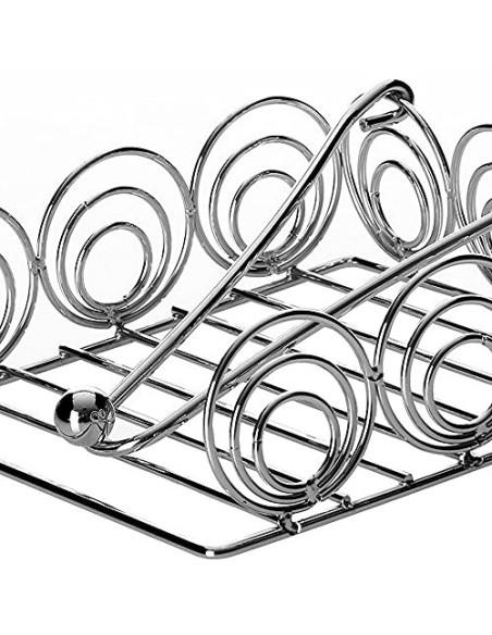 Servilletero de Mesa Moderno Servilletero Metal Cromado de 15 x 15 x 7 cm