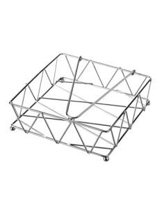 Servilletero de Mesa Cuadrado de Metal Cromado de 18 x 18 x 5 cm