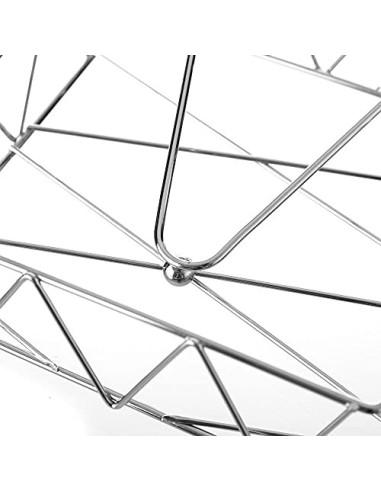 Servilletero de Mesa Cuadrado de Metal Cromado de 18 x 18 x 5 cm