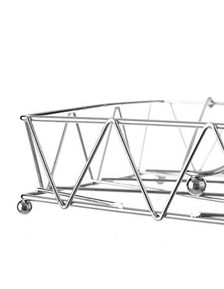 Servilletero de Mesa Cuadrado de Metal Cromado de 18 x 18 x 5 cm