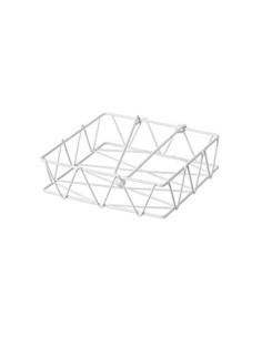 Servilletero de Mesa Cuadrado de Metal Blanco de 18 x 18 x 5 cm