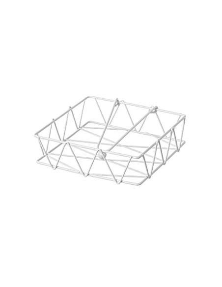 Servilletero de Mesa Cuadrado de Metal Blanco de 18 x 18 x 5 cm