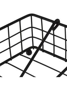 Servilletero de Mesa Cuadrado de Metal Negro Industrial de 19 x 19 x 7cm 2