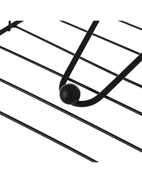 Servilletero de Mesa Cuadrado de Metal Negro Industrial de 19 x 19 x 7cm