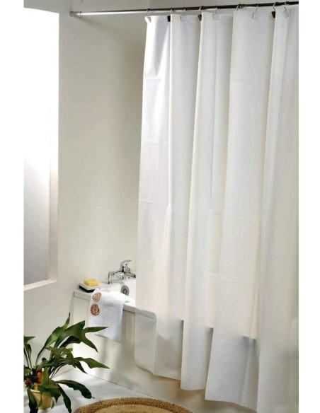 Cortina de Ducha Lisa para baño con 12 Anillas Incluidas, 50% Goma EVA y 50% de Polietileno  180 x 200cm