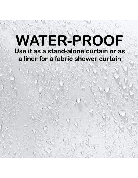 Cortina de Ducha Lisa para baño con 12 Anillas Incluidas, 50% Goma EVA y 50% de Polietileno  180 x 200cm