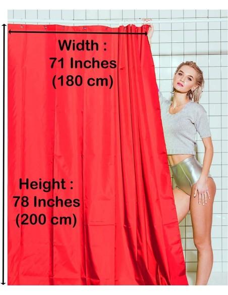 Cortina de Ducha Lisa para baño con 12 Anillas Incluidas, 50% Goma EVA y 50% de Polietileno  180 x 200cm