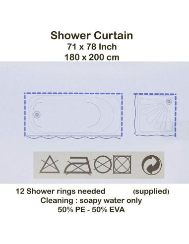 Cortina de Ducha Lisa para baño con...