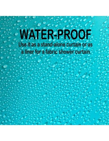 Cortina de Ducha Lisa para baño con 12 Anillas Incluidas, 50% Goma EVA y 50% de Polietileno  180 x 200cm