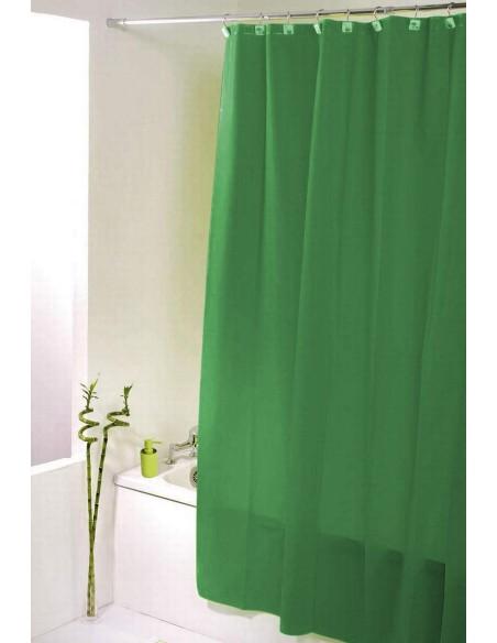 Cortina de Ducha Lisa para baño con 12 Anillas Incluidas, 50% Goma EVA y 50% de Polietileno  180 x 200cm