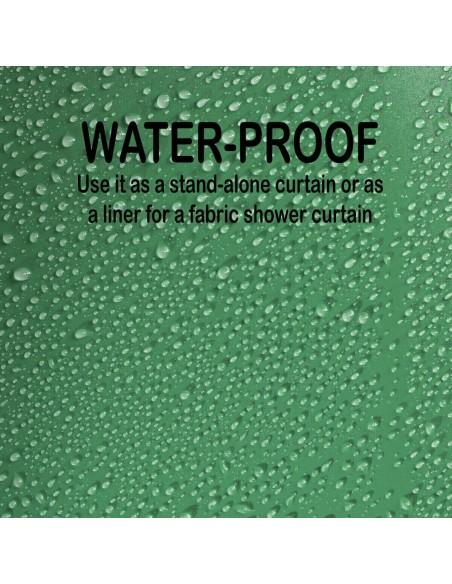 Cortina de Ducha Lisa para baño con 12 Anillas Incluidas, 50% Goma EVA y 50% de Polietileno  180 x 200cm