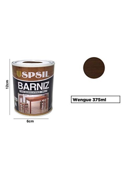 Pintura Barniz para Madera, Pintura Barniz de Rápido Secado para Superfícies Interiores  Madera Wengue, 375 ML 