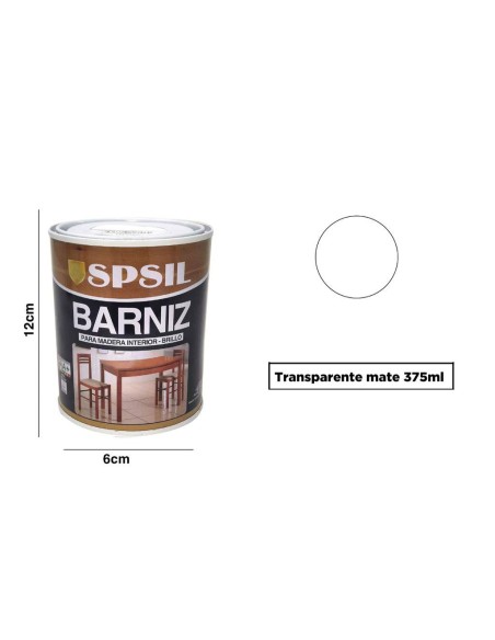 SPSIL Pintura Barniz para Madera, Pintura Barniz de Rápido Secado para Superfícies Interiores 375 ML
