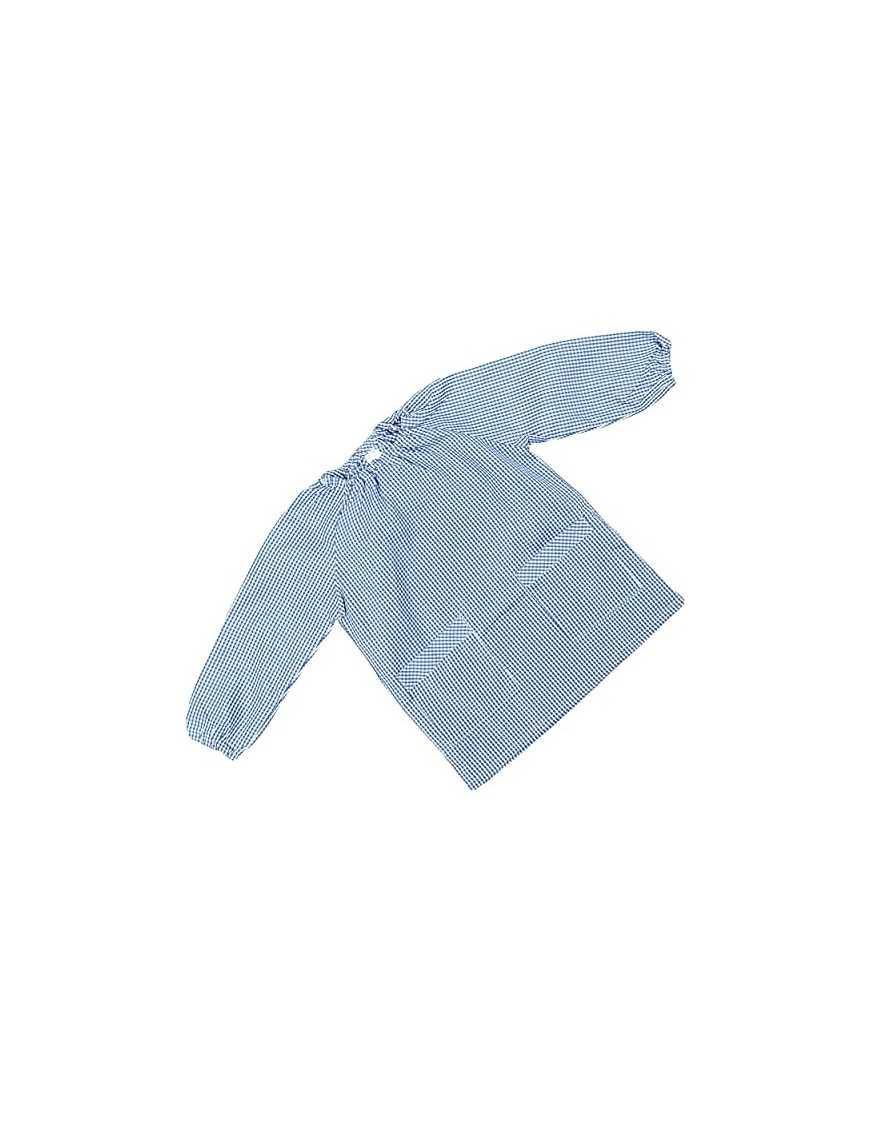 H HANSEL HOME Bata Escolar Babi Escolar Infantil Sin Botones Niño y Niña Elástica en Puño y Cuello Color Liso - Azul 1-2 Años