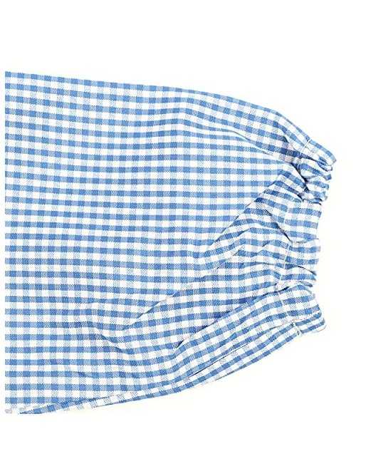 H HANSEL HOME Bata Escolar Babi Escolar Infantil Sin Botones Niño y Niña Elástica en Puño y Cuello Color Liso - Azul 1-2 Años