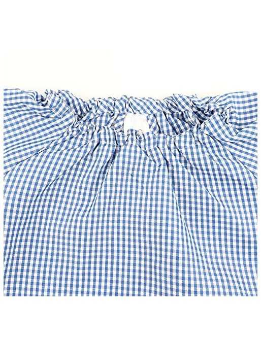 H HANSEL HOME Bata Escolar Babi Escolar Infantil Sin Botones Niño y Niña Elástica en Puño y Cuello Color Liso - Azul 1-2 Años