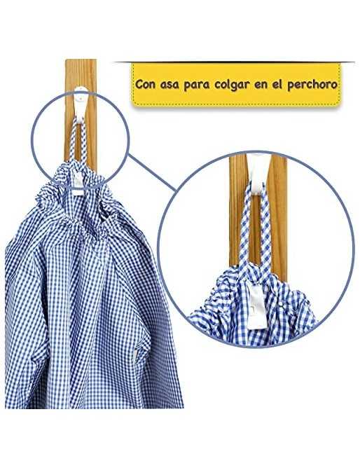 H HANSEL HOME Bata Escolar Babi Escolar Infantil Sin Botones Niño y Niña Elástica en Puño y Cuello Color Liso - Azul 1-2 Años