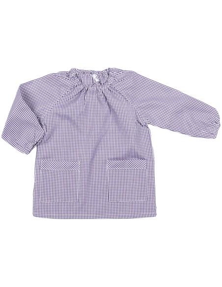 Bata Escolar, Babi Escolar, Infantil Sin Botones Niño y Niña, Elástica en Puño y Cuello