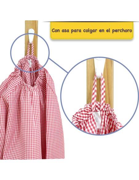 Bata Escolar, Babi Escolar, Infantil Sin Botones Niño y Niña, Elástica en Puño y Cuello