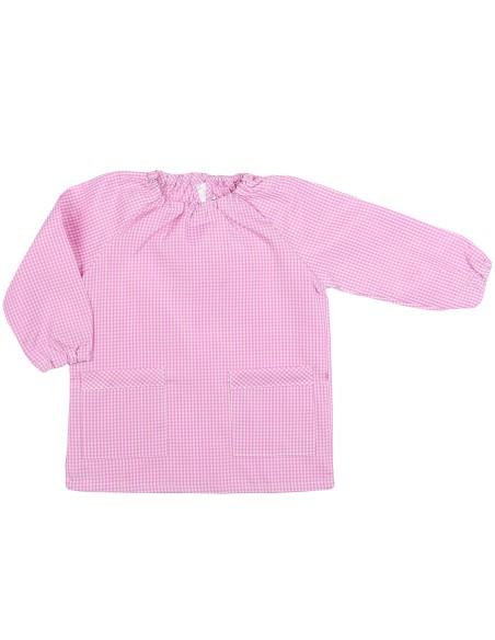 Bata Escolar, Babi Escolar, Infantil Sin Botones Niño y Niña, Elástica en Puño y Cuello