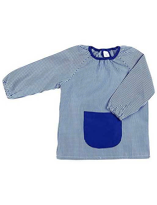 H HANSEL HOME Bata Escolar Baby Escolar Babi para Colegio Infantil Sin Botones Niño y Niña Elástica en Puño y Cuello - Azul 1
