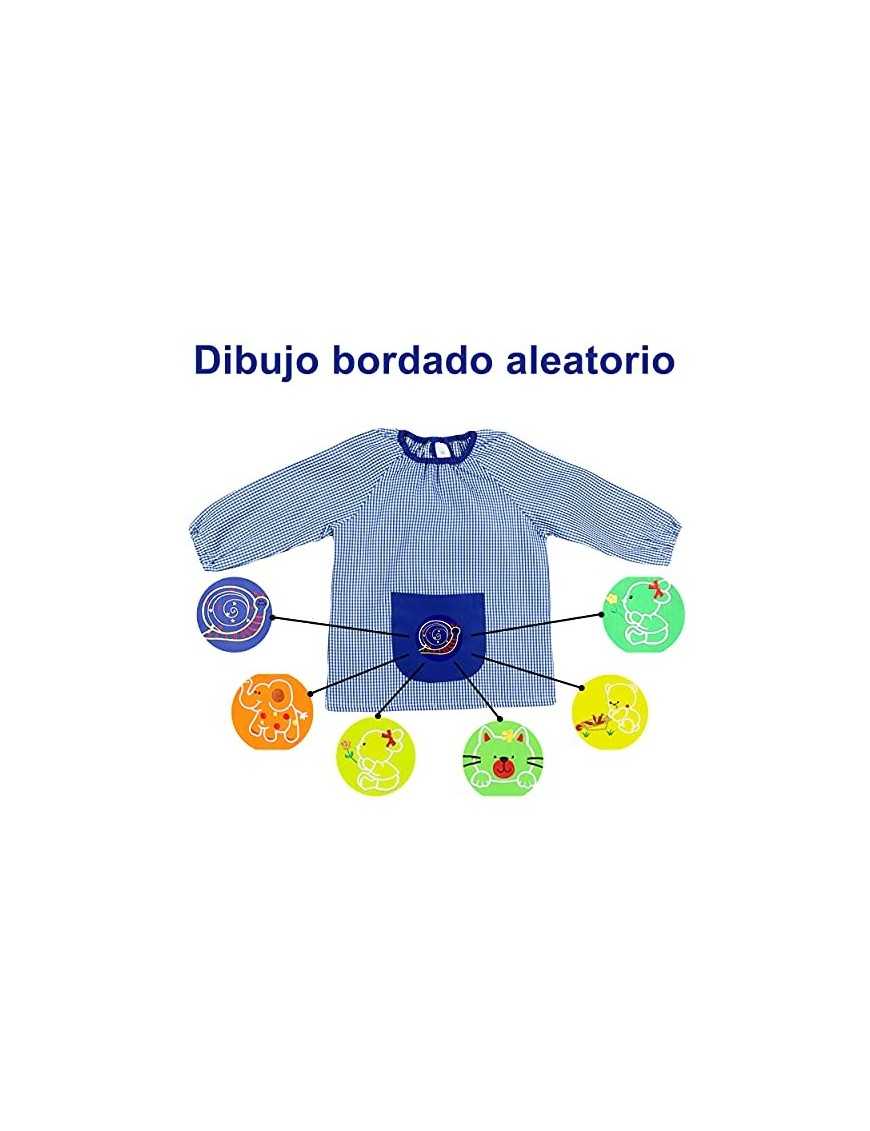 H HANSEL HOME Bata Escolar Baby Escolar Babi para Colegio Infantil Sin Botones Niño y Niña Elástica en Puño y Cuello - Azul 1
