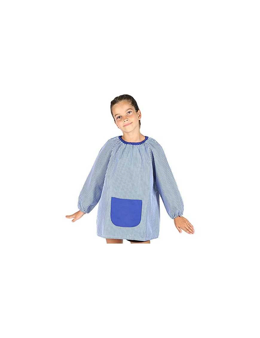 H HANSEL HOME Bata Escolar Baby Escolar Babi para Colegio Infantil Sin Botones Niño y Niña Elástica en Puño y Cuello - Azul 1