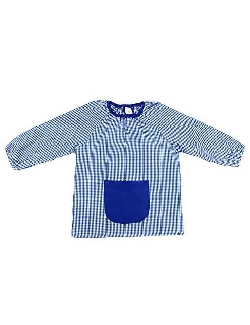 H HANSEL HOME Bata Escolar Baby Escolar Babi para Colegio Infantil Sin Botones Niño y Niña Elástica en Puño y Cuello - Azul 1