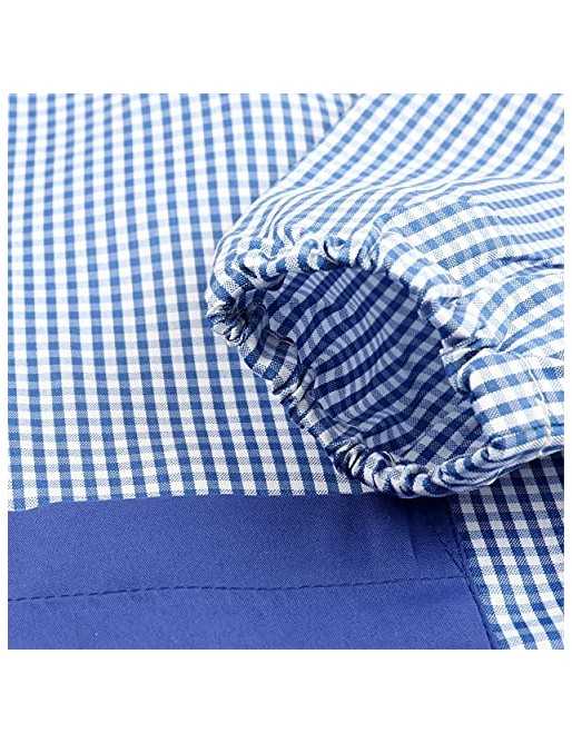 H HANSEL HOME Bata Escolar Baby Escolar Babi para Colegio Infantil Sin Botones Niño y Niña Elástica en Puño y Cuello - Azul 1