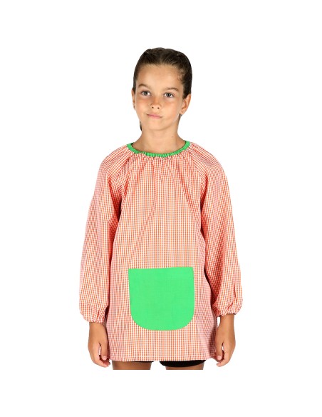 Bata Escolar, Baby Escolar, Babi para Colegio Infantil Sin Botones Niño y Niña, Elástica en Puño y Cuello