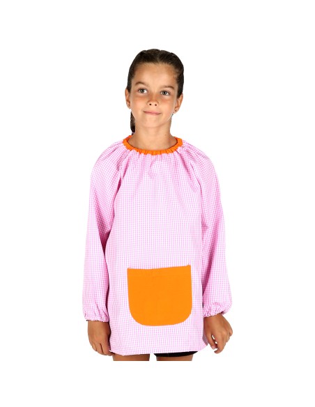 Bata Escolar, Baby Escolar, Babi para Colegio Infantil Sin Botones Niño y Niña, Elástica en Puño y Cuello