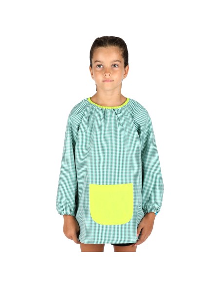 Bata Escolar, Baby Escolar, Babi para Colegio Infantil Sin Botones Niño y Niña, Elástica en Puño y Cuello