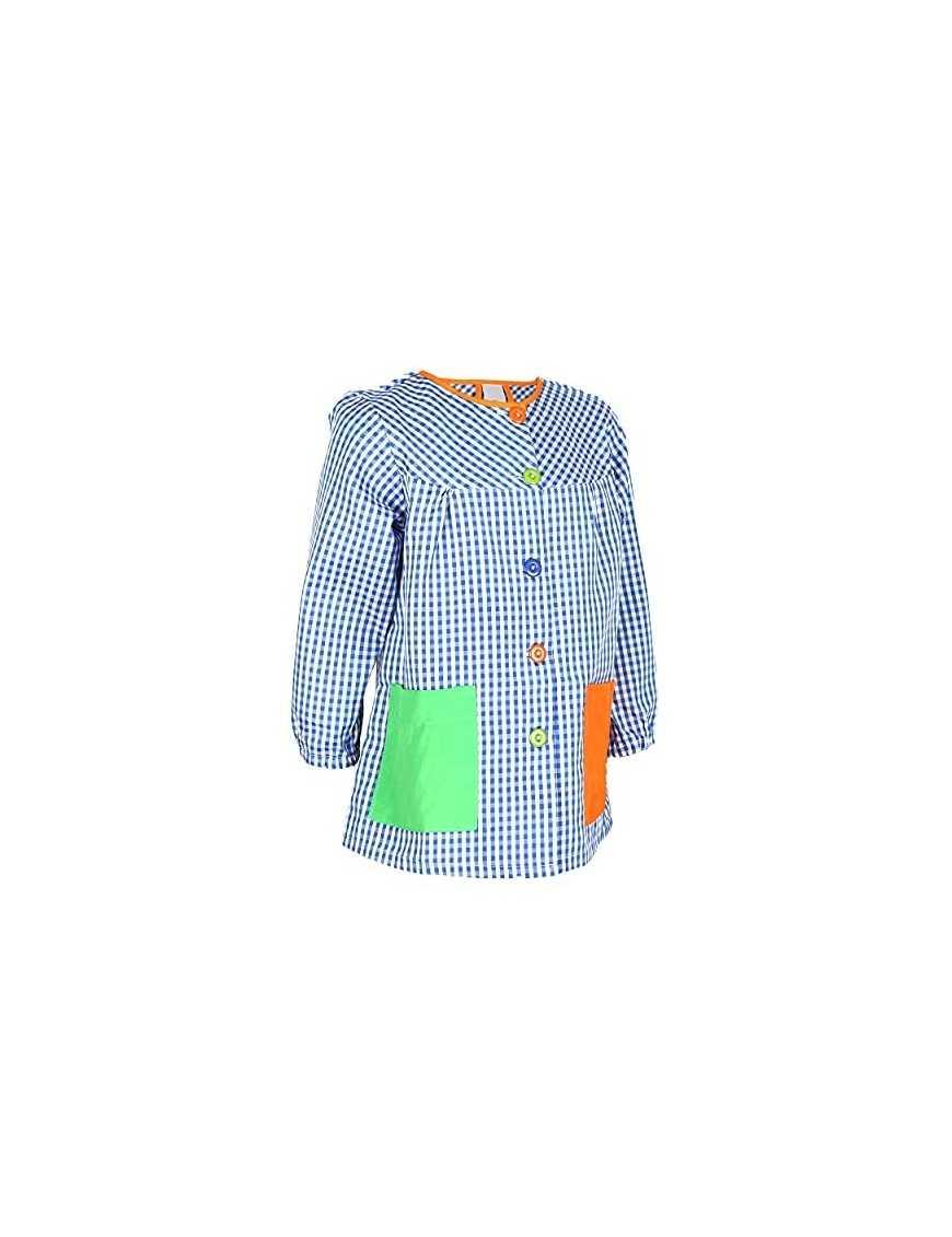 H HANSEL HOME Bata Escolar Infantil Multicolor Baby Infantil de Cuadros -  2-3 años, Azul 