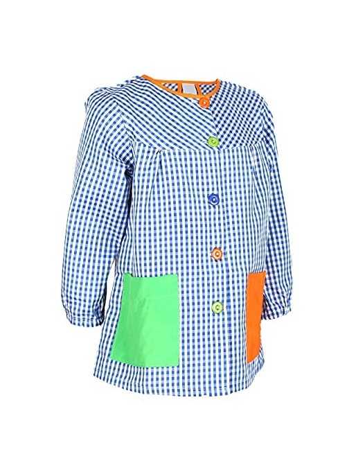 H HANSEL HOME Bata Escolar Infantil Multicolor Baby Infantil de Cuadros -  2-3 años, Azul 