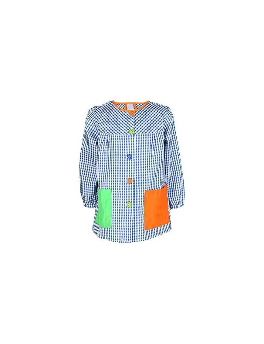 H HANSEL HOME Bata Escolar Infantil Multicolor Baby Infantil de Cuadros -  2-3 años, Azul 