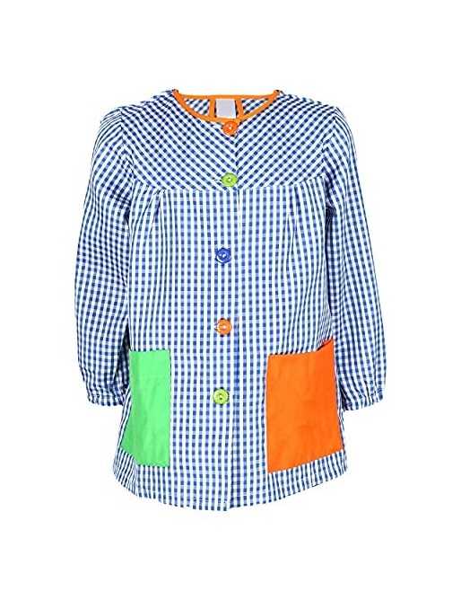H HANSEL HOME Bata Escolar Infantil Multicolor Baby Infantil de Cuadros -  2-3 años, Azul 