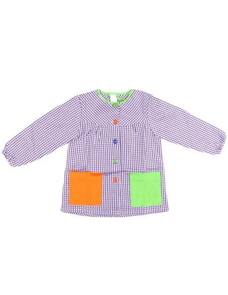 Bata Escolar Infantil Multicolor, Baby Infantil de Cuadros grandes