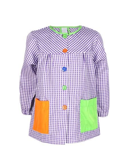 Bata Escolar Infantil Multicolor, Baby Infantil de Cuadros grandes