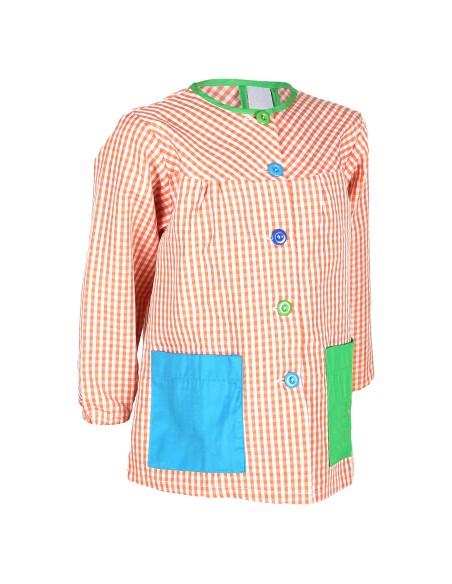Bata Escolar Infantil Multicolor, Baby Infantil de Cuadros grandes