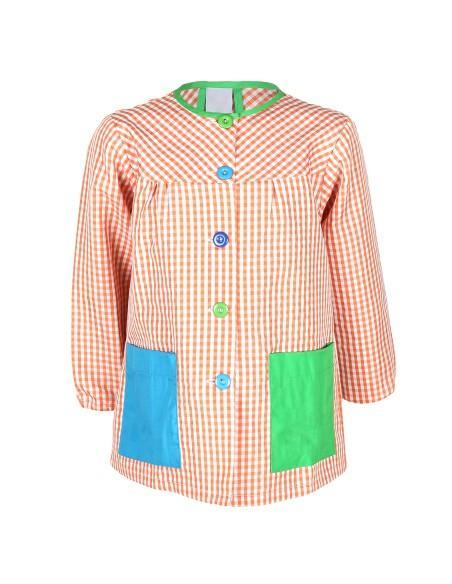 Bata Escolar Infantil Multicolor, Baby Infantil de Cuadros grandes